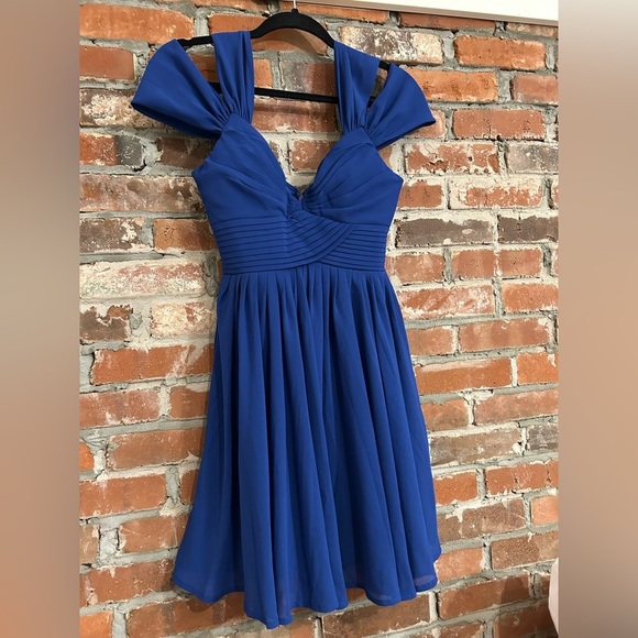 Lulus Come Away With Me Royal Blue Skater Dress Size Small - Picture 8 of 15